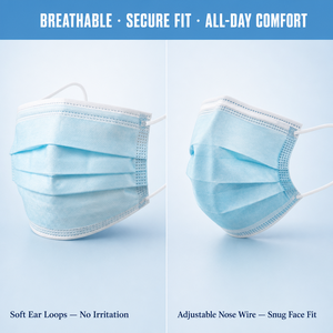 <span class=keywords><strong>Masques</strong></span> respiratoires jetables Skypro SM130 pour trois joueurs, avec pince-nez réglable, <span class=keywords><strong>en</strong></span> <span class=keywords><strong>tissu</strong></span> non tissé, noir et bleu, offrant une utilisation pratique - Product Image 3