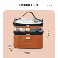 Grande trousse de maquillage à double fermeture éclair, organiseur de toilette étanche en PVC transparent, étui cosmétique de voyage en gros