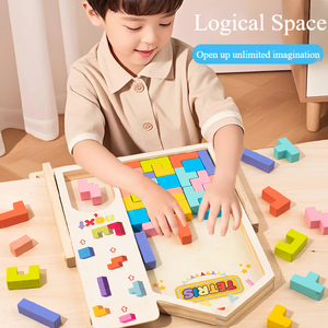 Đầy Màu sắc thân thiện với môi bằng gỗ Nga khối Câu Đố Montessori xếp chồng trò chơi hội đồng quản trị EN71 chứng nhận 2-4 năm thiết lập quà tặng đồ chơi cho - Product Image 2