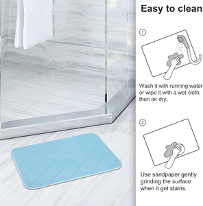 Alfombra <span class=keywords><strong>de</strong></span> Baño <span class=keywords><strong>Antideslizante</strong></span> <span class=keywords><strong>de</strong></span> Secado Rápido y Súper Absorbente con Diseño Liso y Rayas Azules <span class=keywords><strong>de</strong></span> 24x16 Pulgadas <span class=keywords><strong>para</strong></span> el <span class=keywords><strong>Suelo</strong></span> <span class=keywords><strong>de</strong></span> la <span class=keywords><strong>Ducha</strong></span> - Product Image 5