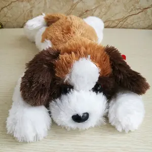 Jouet en peluche, réaliste, personnalisé, chien couchée, 15 cm