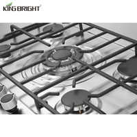 Cuisinière à gaz en acier inoxydable à 5 brûleurs Appareil ménager intégré pour usage domestique et hôtelier