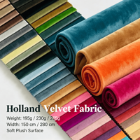 Tissu en velours hollandais multi-grammages 195 g/m² 230 g/m², largeur 150 cm 280 cm, velours polyester pour canapé, rideau, vêtements, textile de maison