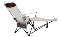 Chaise inclinable portable et pliable avec accoudoirs et repose-pieds pour la salle de sport, le parc, le camping en plein air, la plage, la sieste - Multi-positions