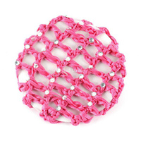 Offre Spéciale pas cher enfants filles enfant Spandex Ballet danse patinage sport gymnastique filet à cheveux accessoires de cheveux avec strass