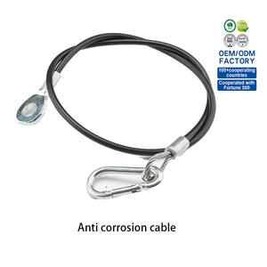 공장 직접 하이 퀄리티 블랙 PU 코팅 스틸 케이블 교수형 슬링 안전 비닐 스웨지 터미널로 코팅 - Product Image 1