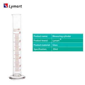 Cilindro de medición graduado de vidrio de 50ml para laboratorio - Product Image 2