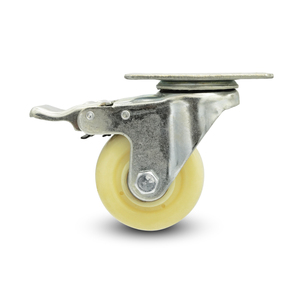 Personalizado Médio Branco <span class=keywords><strong>Nylon</strong></span> Roda Fundo Plano Mão Empurrar Reboque Carrinho Atividade Universal Rodízio Rodas <span class=keywords><strong>Nylon</strong></span> Industrial Roda - Product Image 2