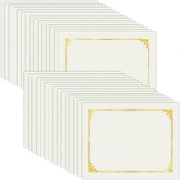 HAUTOCO 30 Porte-diplômes couleur crème avec bordure dorée, format rectangulaire 85x11, en carton rigide