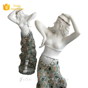 Мраморная скульптура натуральный камень танец девушка женщина СТАТУЯ для продажи YL-R266