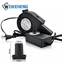 Ventilateur centrifuge portable WKH 9733 DC 12V 2.94A avec contrôleur de vitesse variable pour poêle à bois, barbecue, grille, cheminée, échappement