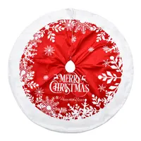 New Year Merry Christmas Print White-edged Super Soft Christmas Tree Skirt For Christmas Tree Ornaments