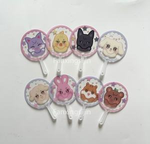 Marchandise k-pop personnalisée Kpop Mini <span class=keywords><strong>piquet</strong></span> Ventilateur à main transparent en plastique Image du ventilateur <span class=keywords><strong>Piquet</strong></span> holographique avec chaîne - Product Image 3