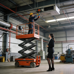 Plateforme élévatrice à ciseaux électrique autopropulsée de 10 m, plateforme de travail en hauteur, élévateur de chantier, utilisation domestique, métal, nouvelle garantie de 5 ans, SWSL1412HD - Product Image 5