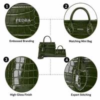 Sac fourre-tout de luxe en cuir de crocodile pour femme PEDRA, ensemble de 2 sacs à main de créateur pour mère et fille, idéal pour le bureau, le travail et les voyages