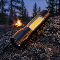 Zoom de aluminio pequeña luz LED táctil fuerte Linterna COB Super brillante impermeable USB recargable EDC Pocket LED Mini linterna