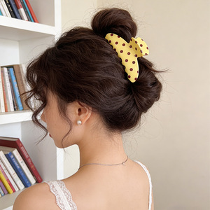 Pinzas para el pelo de acetato con lunares personalizadas QianJin al por mayor, pinzas retro de color macaron para <span class=keywords><strong>mujer</strong></span> - Product Image 2