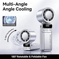 Ventilateur personnel portable 100 vitesses, rechargeable USB 6000 mAh, autonomie 10h, rotatif à 180°, pliable, portatif, vent puissant 10m, faible bruit