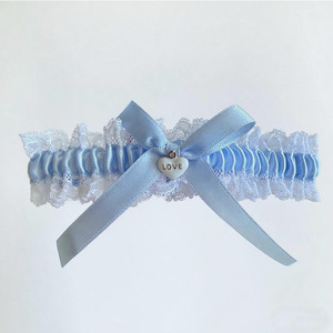 Conjunto de liguero de encaje azul personalizado para novia, regalo de liguero nupcial - Product Image 2