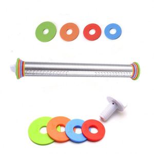 Rouleau à pâtisserie en acier inoxydable avec logo personnalisé, épaisseur réglable, pour usage domestique, avec tapis en silicone pour la pâtisserie - Product Image 2