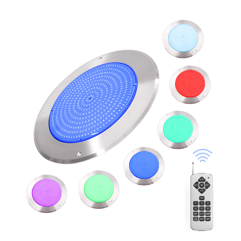 RGB LED Pool Lighting Waterproof Remote Control PAR 56 Wall Mounted Underwater Lamp IP68 Rating PC Body for Swimming Pools