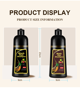 Tinte de Cabello Negro Unisex de un Solo Paso, con Aceite Vegetal Orgánico para Cabello Normal, Estimula el Crecimiento del Cabello y Cubre las Canas - Product Image 3