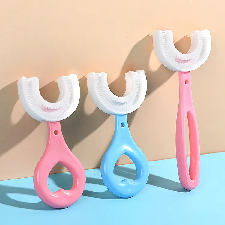 Kids U Shaped Toothbrush for Kids Food Grade Soft 360 degree Manual Clean Toothbrush