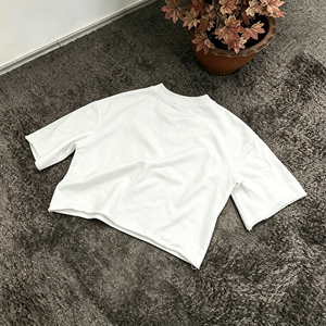 Y2K Streetwear Cropped <strong>Tee</strong> 3D Green <strong>Crocodile</strong> Lip Cross Graphic Print Frayed Hem Drop Shoulder Crew Neck Casual Cotton T Shirt - Product Image 4