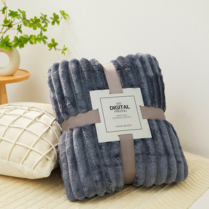 New Arrival Số Lượng Lớn Mềm Sofa Hiện Đại Bộ Đồ Giường Mềm Ấm Polyester Sọc Flannel Lông Cừu Chăn Cho Trang Trí Nội Thất - Product Image 6