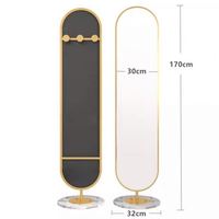 Miroir sur pied rotatif moderne et industriel argenté tendance pour chambre de fille, salon, personnalisable