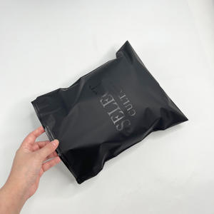 Branded Black Plastic Zip Lock Bags - UV Printed Logo Frosted Zipper Pouches for Clothing & Beauty - Product Image 6