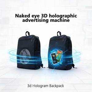 Écran publicitaire mobile holographique <span class=keywords><strong>3D</strong></span>, affichage LED, sac à dos capable d'afficher des images et des vidéos publicitaires - Product Image 1