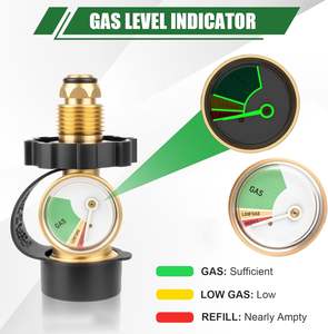 Adattatore in ottone per serbatoio di propano da 20-50 libbre, tipo POL, con manometro, converte la valvola di servizio del serbatoio GPL POL a QCC1 / Tipo 1 - Product Image 5