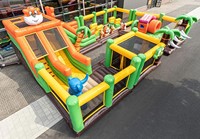 Ciudad de Diversión Inflable Gigante con Temática de la Selva, Castillo Inflable Grande de PVC para Niños, Alquiler para Eventos y Fiestas