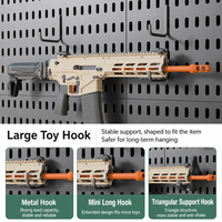 Rak Dinding Pegboard Modular Tanpa Bor, Panel Multi-Lubang untuk Senapan Busa Anak & Peralatan Menembak Taktis