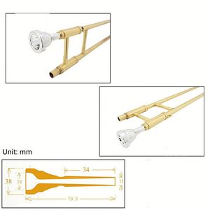 Embouchure de <span class=keywords><strong>trombone</strong></span> <span class=keywords><strong>alto</strong></span> haut de gamme 12C avec accessoires d'instruments à vent en argent et or - Product Image 3