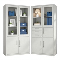 Vitrina Moderna de 2 Puertas de Vidrio, Gabinete de Acero para Archivos y Bebidas Alcohólicas, Organizador de Muebles para el Hogar, Proveedor Mayorista