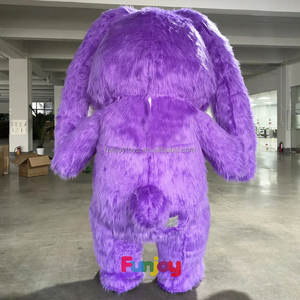 2m simpatico Costume da lepre viola gonfiabile divertente coniglietto di pasqua <span class=keywords><strong>vestito</strong></span> da <span class=keywords><strong>coniglio</strong></span> adulto completo corpo saltare in aria mascotte per il Marketing - Product Image 4