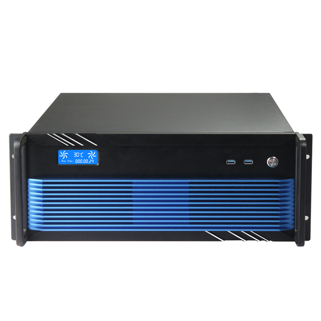 Aluminum 4U DIY Industrial Server Chassis 19inch Rackmount Case with TEMP LCD for ATX Board Stock 7 PCI-E Slots