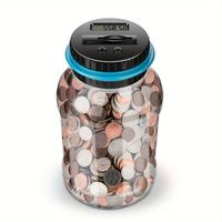 Tirelire intelligente transparente en plastique à reconnaissance automatique des pièces de monnaie, directement de l'usine, cadeaux d'anniversaire pour enfants