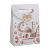 Sac cadeau transfrontalier à rabat avec nœud, emballage pour le Festival de la Mi-Automne, sac à main pour fête, impression offset blanche, design frais