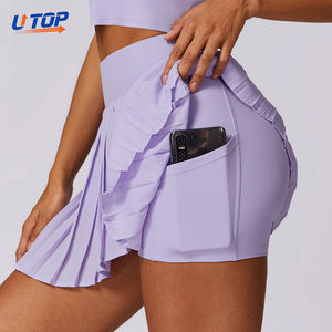 महिलाओं की प्लेटेड टेनिस पोशाक लुभावनी स्पैन्डेक्स स्पोर्ट्स स्कर्ट कस्टम जेक्टल योग शॉर्ट्स ठोस प्रिंट अभ्यास - Product Image 1