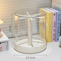 Boîte de rangement rotative transparente à trois niveaux pour jouets, en plastique ABS, avec base rotative, présentoir compact pour la vente au détail, crochets de suspension en plastique PET