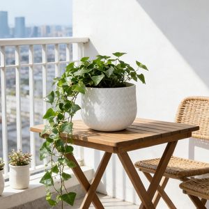 Ensemble de 3 pots en oxyde de magnésium Mdj, 21,65+14,17+8,66 pouces, blanc, pour intérieur, avec trou de drainage, design moderne - Product Image 3