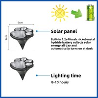 Nouvelle lampe décorative à énergie solaire en forme de patte de chat, pour extérieur, jardin, cour, étanche IP44, certifiée CE, lampe de pelouse