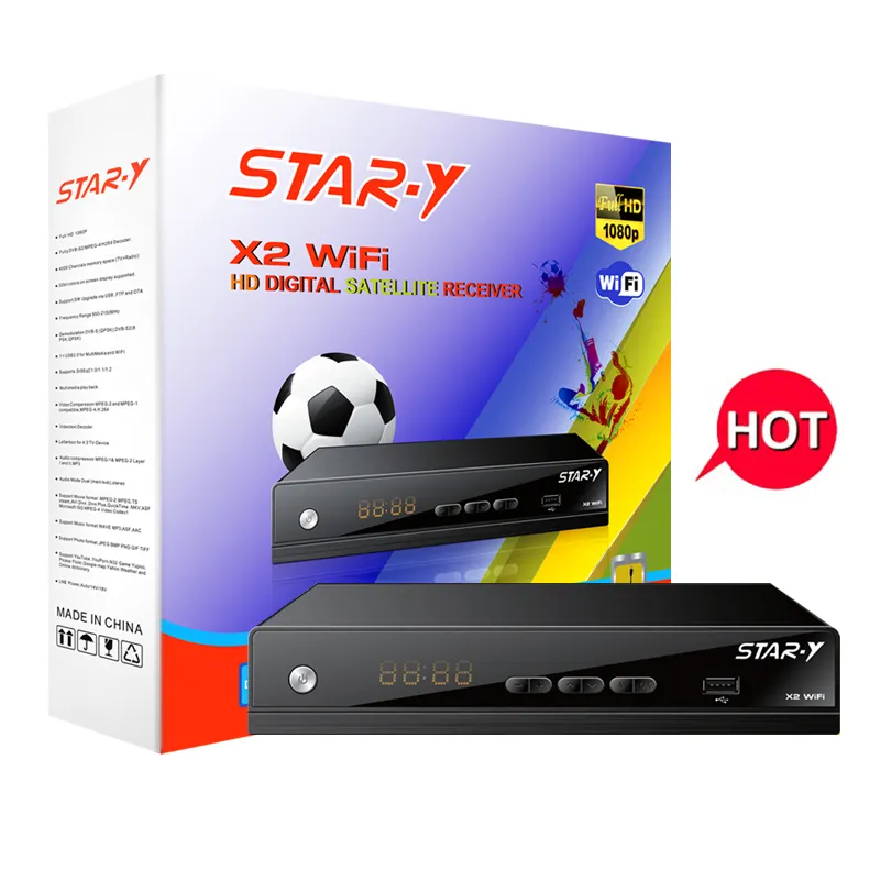 STAR-Y X2 New dvb-t2 set top box wireless for receiver phone tv dvb-h WIFI Tv Box Satellite Receiver Usb Dvb S2 4K Set Africa