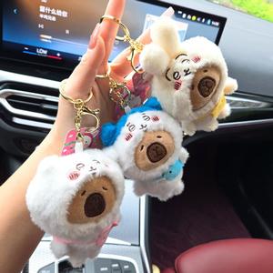 批发可爱水豚刺绣毛绒玩具配件背包钥匙扣自黑熊水豚玩偶 - Product Image 2