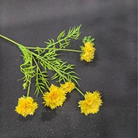 Bunga Sutra Buatan Lima Kepala Cornflower Dekoratif Cabang Tunggal Rangkaian Kecil Gaya Hutan Hiasan Pernikahan