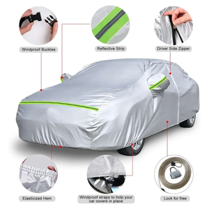 Housse de voiture pour Porsche 911 (série 991/992/996/997) 1998-2025, argentée, toutes saisons, avec fermeture éclair, bande coupe-vent pour la neige, la pluie et la poussière - Product Image 2