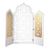 Nouvelle décoration islamique pour la maison, cadeau du Ramadan, art mural pour la chambre, silhouette de mosquée islamique, support en bois peint